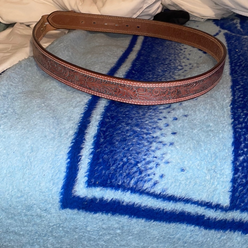 Nocona tooled western belt without buckle size 40